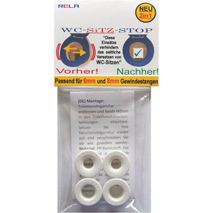 Rela, 2 coppie di inserti wc-sitz-stop (da 6 mm e 8 mm) per fiss