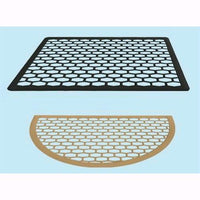 Zerbino rubber forato in gomma mezza luna nero 64x37cm