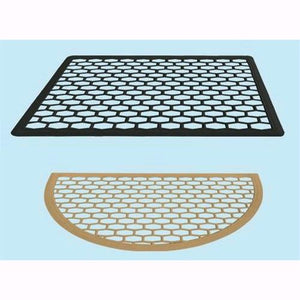 Zerbino rubber forato in gomma mezza luna nero 64x37cm