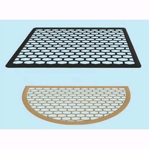 Zerbino rubber forato in gomma mezza luna nero 64x37cm