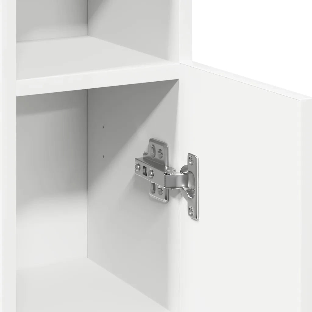 vidaXL Mobile da Bagno con Portarotolo Bianco 20,5x22x90 cm