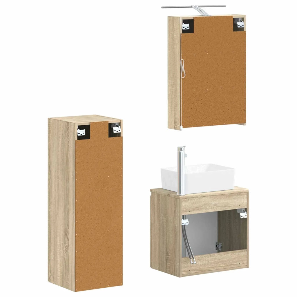 Set di mobili per il bagno 4 pcs Rovere Sonoma 3407433
