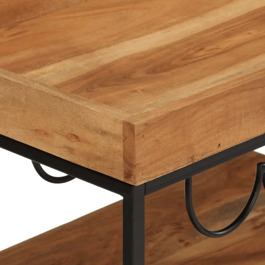 Carrello da Bar 60x40x80 cm Legno Massello di Acacia e Ferro 372753