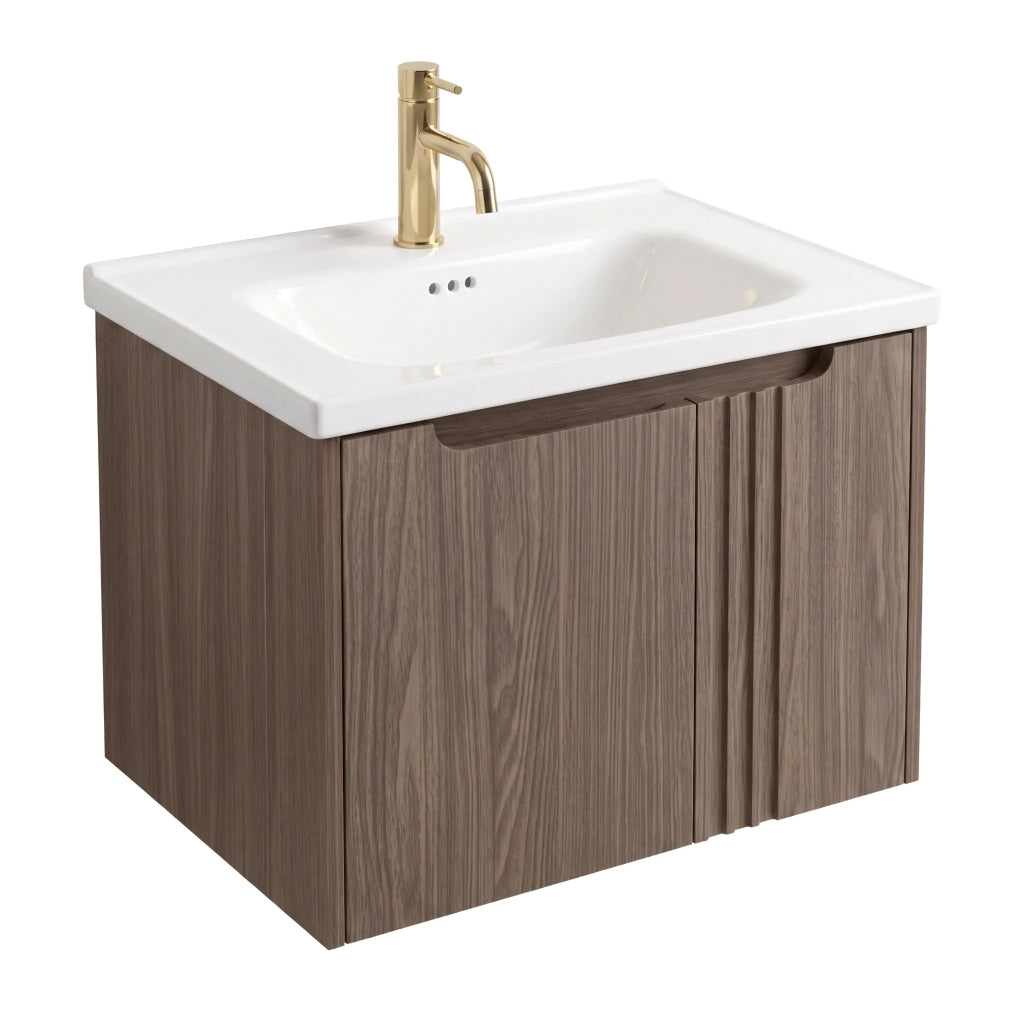 Mobile Bagno Con Lavabo Rea Rivo Db86-60l-1 Dark 60cm