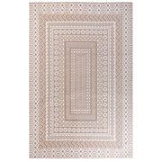 Tappeto moderno dal motivo geometrico 200 x 300 cm beige e bianco soggiorno camera da letto