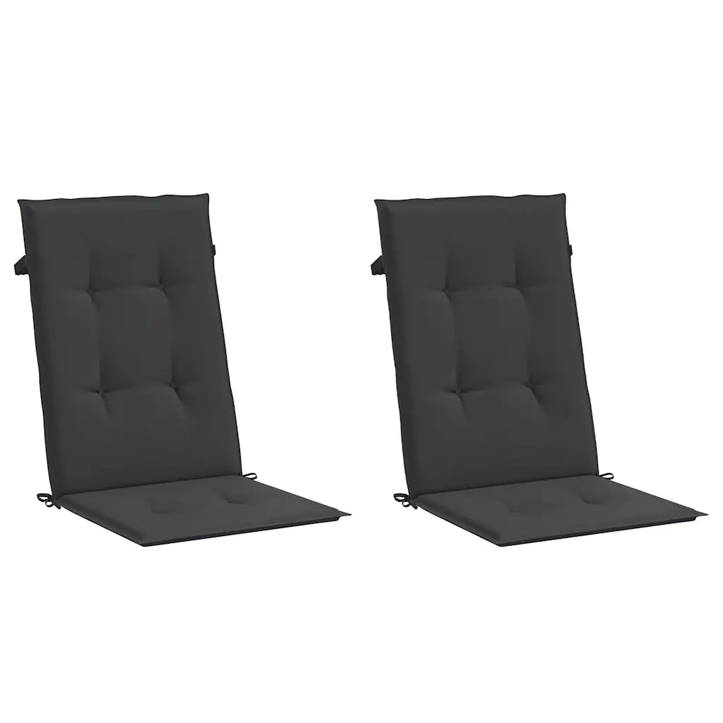 Cuscini per Sedie 2 pz Neri 120x50x3 cm in Tessuto 47538
