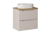 Set mobili bagno 60 cm con piano e lavabo da appoggio Beyond Nova Cashmere 60 x 1401 x 40 cm