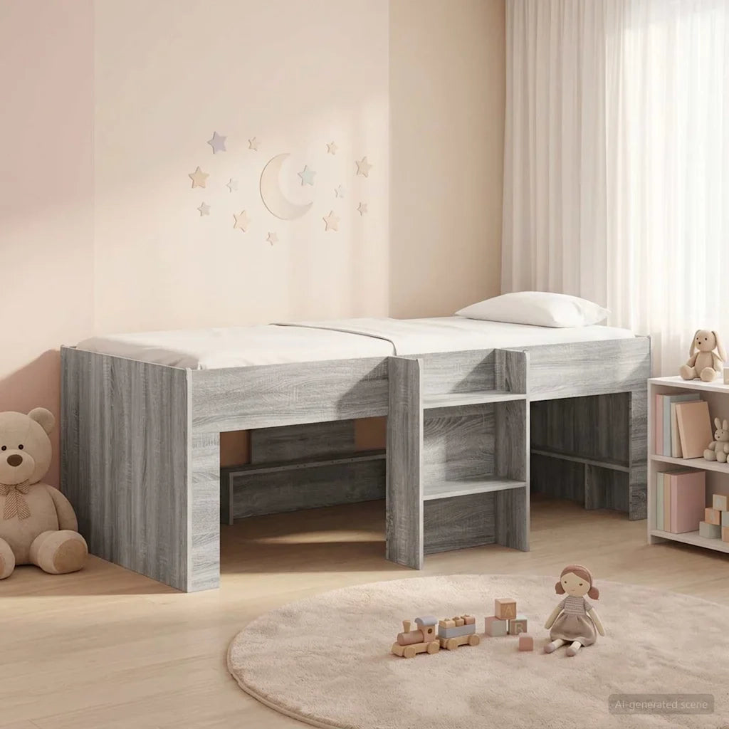 Letto Alto per Bambini | Letto Infantile | Lettino 2 pcs Sonoma grigio 90 x 200 cm