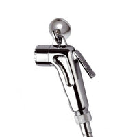 Set doccetta bidet eco con doccia a pulsante, flessibile, rubinetto e gancio cromato