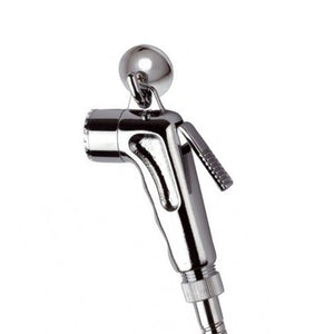 Set doccetta bidet eco con doccia a pulsante, flessibile, rubinetto e gancio cromato