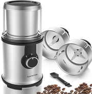 Molitore Elettrico 350W con Piastre in Acciaio Inossidabile - Per Fagioli di Caffè, Noci, Spezie e Altro