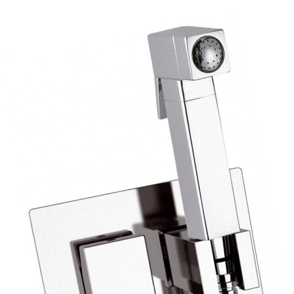 Miscelatore incasso per shut-off con doccetta shut-off , supporto doccia-presa acqua e flessibile doccia.