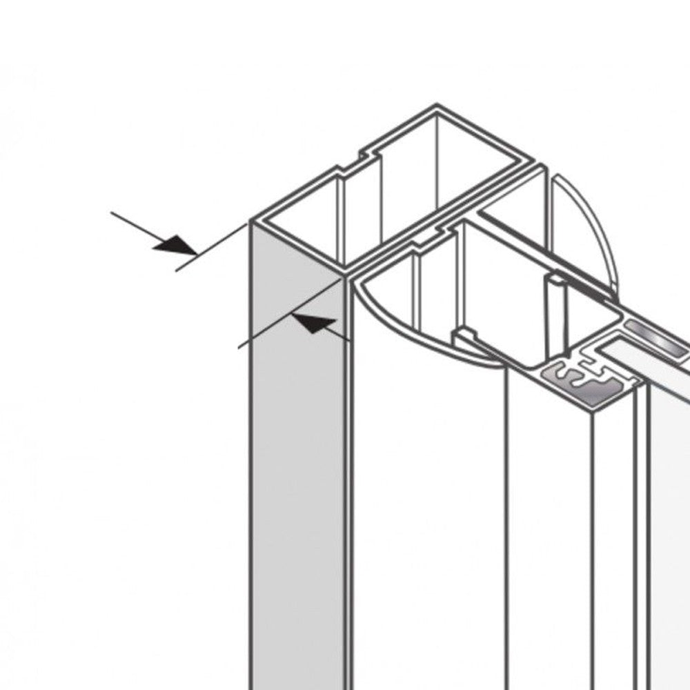 New plus - profilo aggiuntivo 2 cm lato a muro