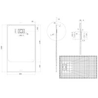 Piatto Doccia 80x90 cm in Acrilico Fosterberg Azalea Antracite