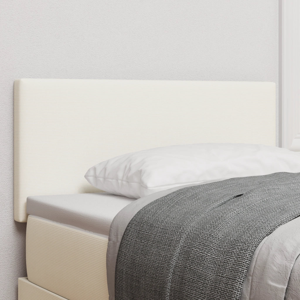 Testata LED  Design Semplice Crema 100 cm in Tessuto Corduroy