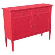 Madia credenza 2 porte 2 cassetti legno shabby rosso lampone 110x35x83 - Mobili 2G