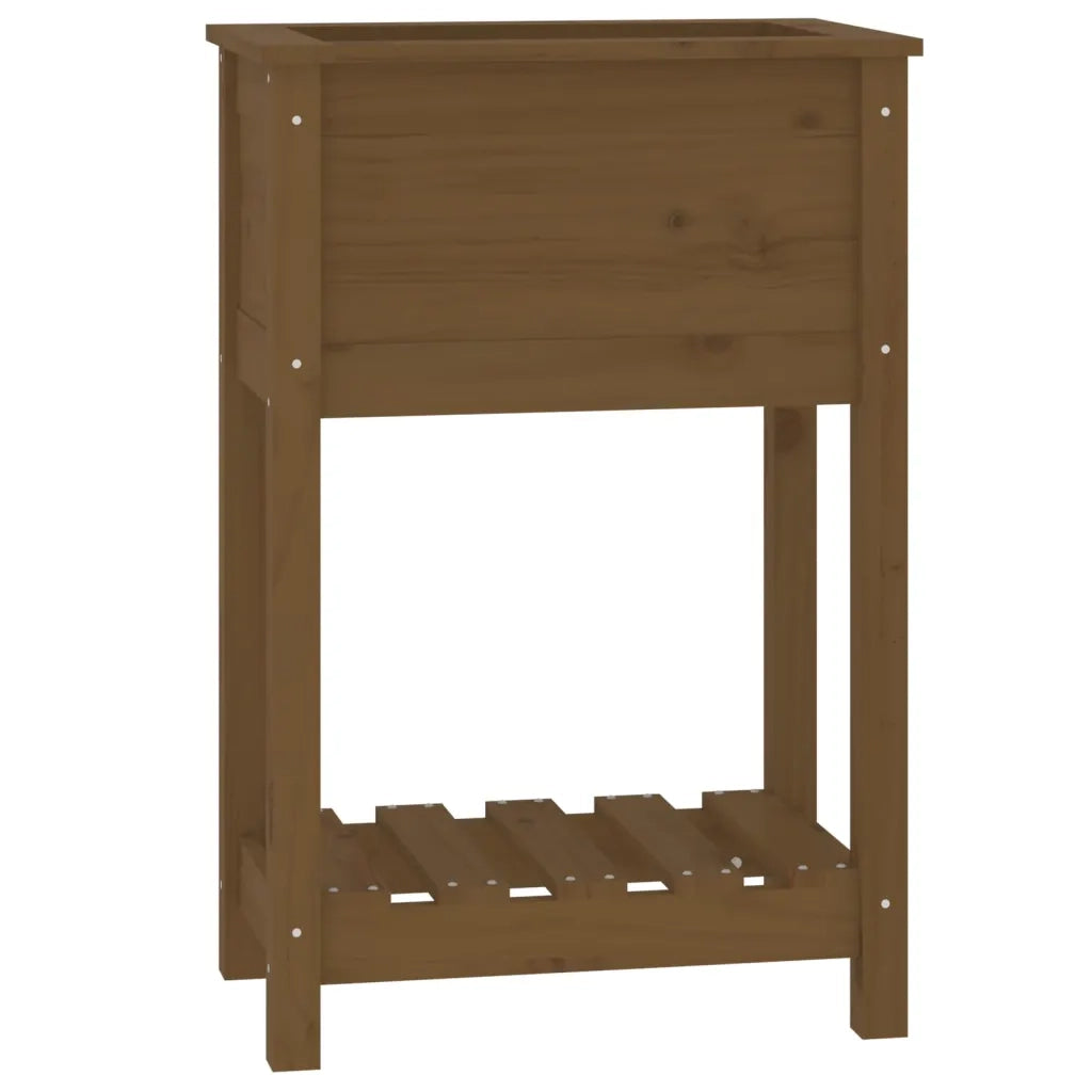 Fioriera con Mensola Ambra 54x34,5x81cm Legno Massello di Pino 823755