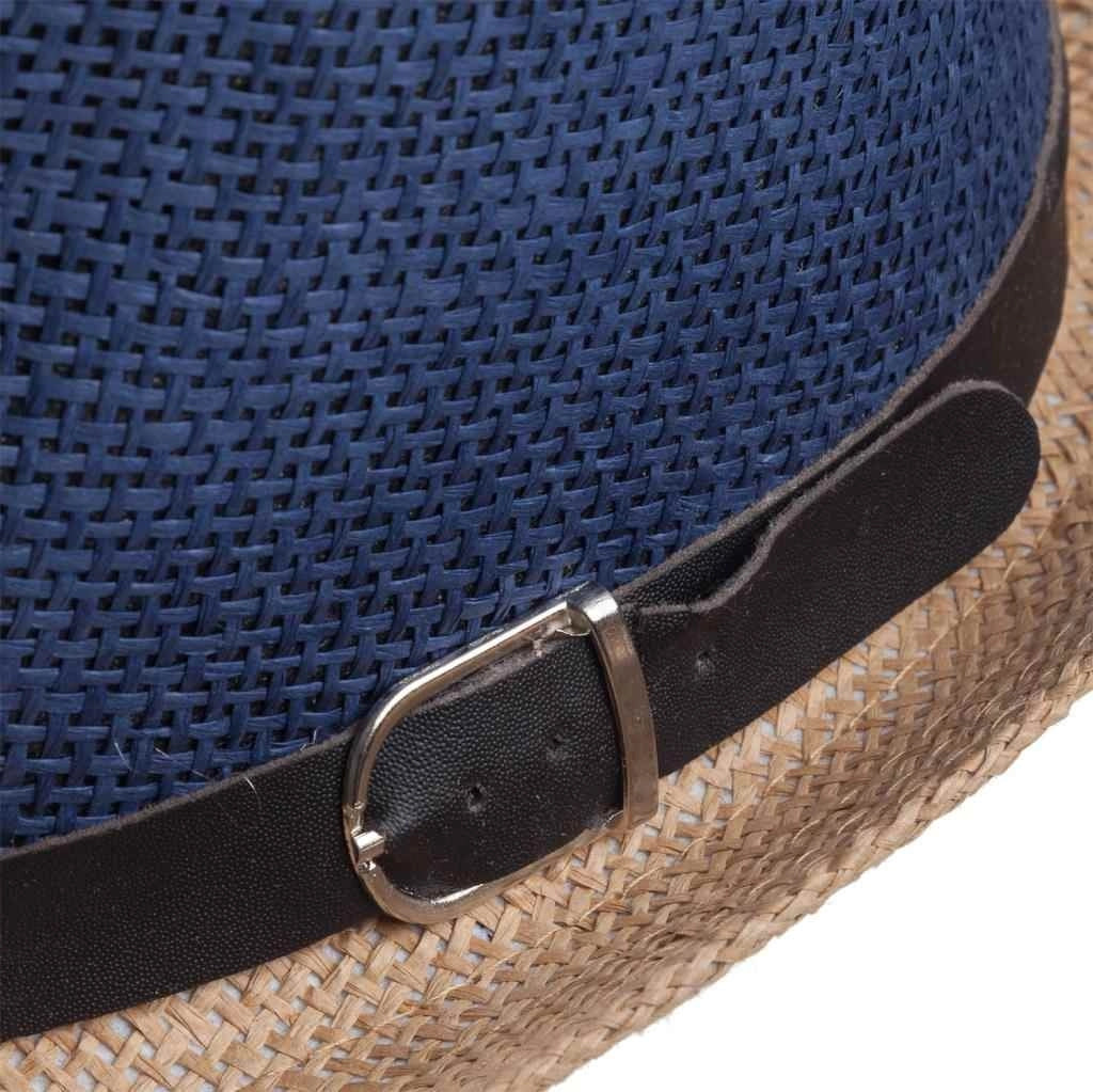 Cappello fedora bicolore con fibbia 58