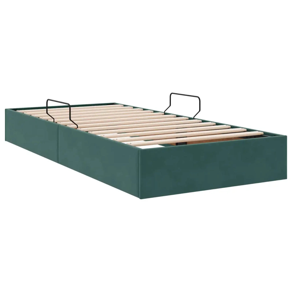 Letto singolo | Letto per adulti | Letto ottomano Verde Scuro 90 x 190 cm Velluto
