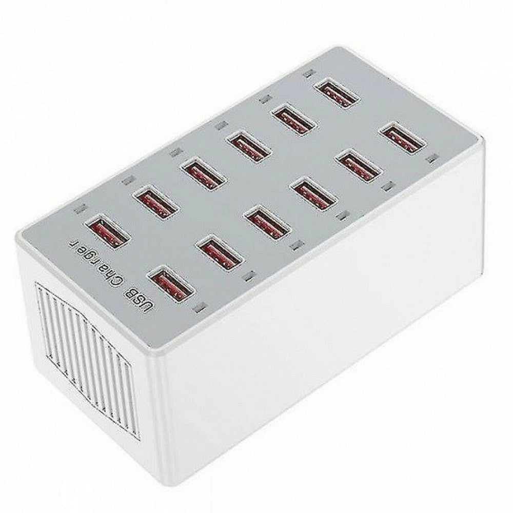 Trade Shop - Stazione Di Ricarica Usb Dock Con 12 Porte Usb 60w Multifunzione Presa Q-cd12p -