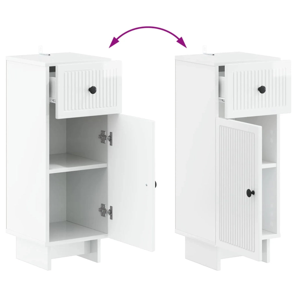 Mobiletto da Bagno EDE Bianco Lucido 30 x 31 x 80 cm 895949