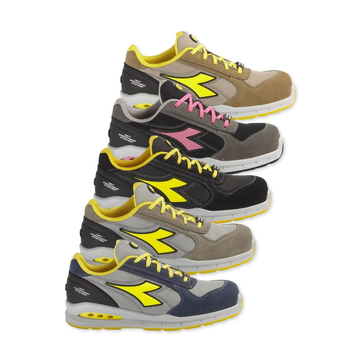 Run Net Airbox Low S1P SRC Scarpe Antinfortunistica Uomo/Donna Pelle Scamosciata | DIADORA UTILITY Grigio Rosa/38
