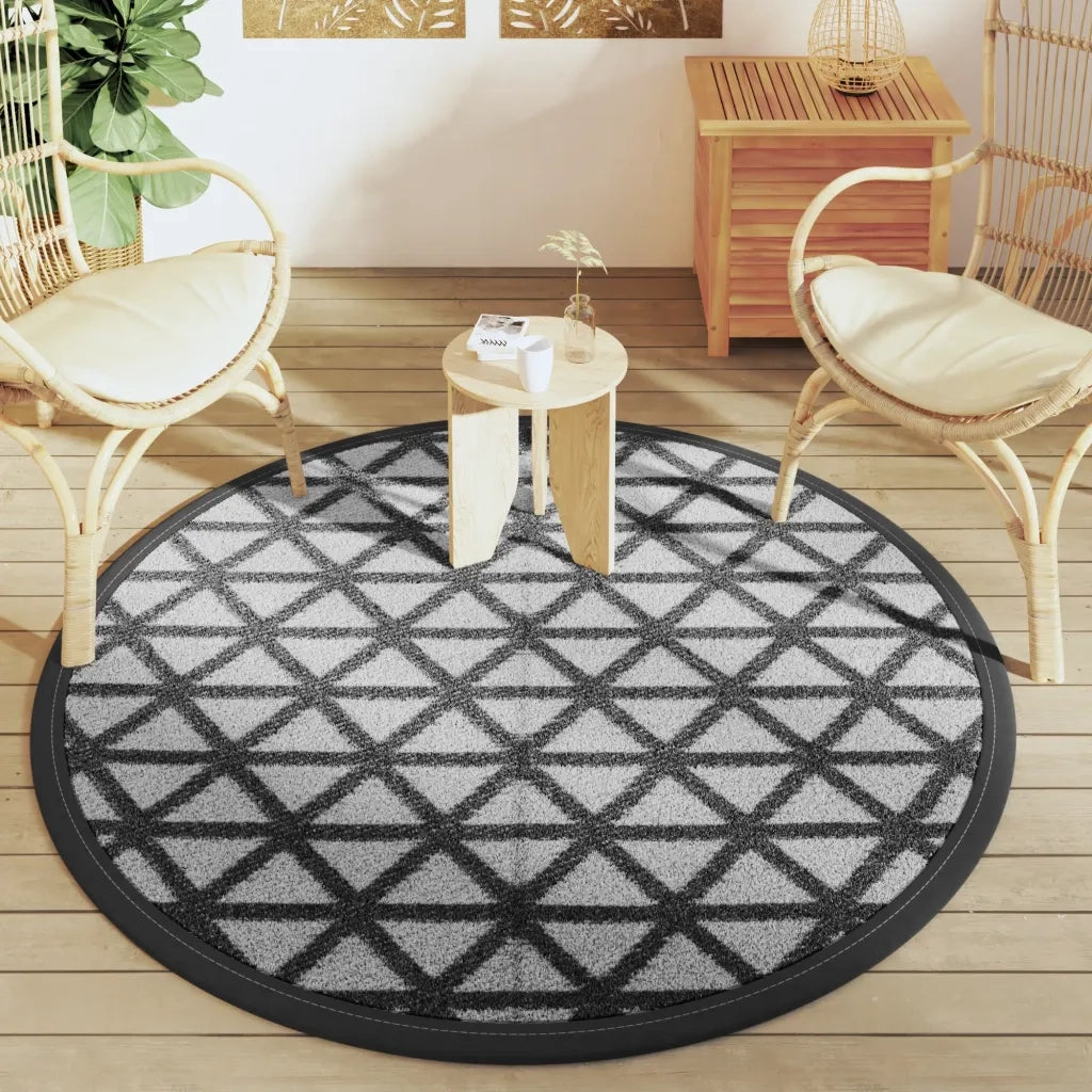 Tappeto da Esterni ARAKIL Nero Ø160 cm in PP 368463