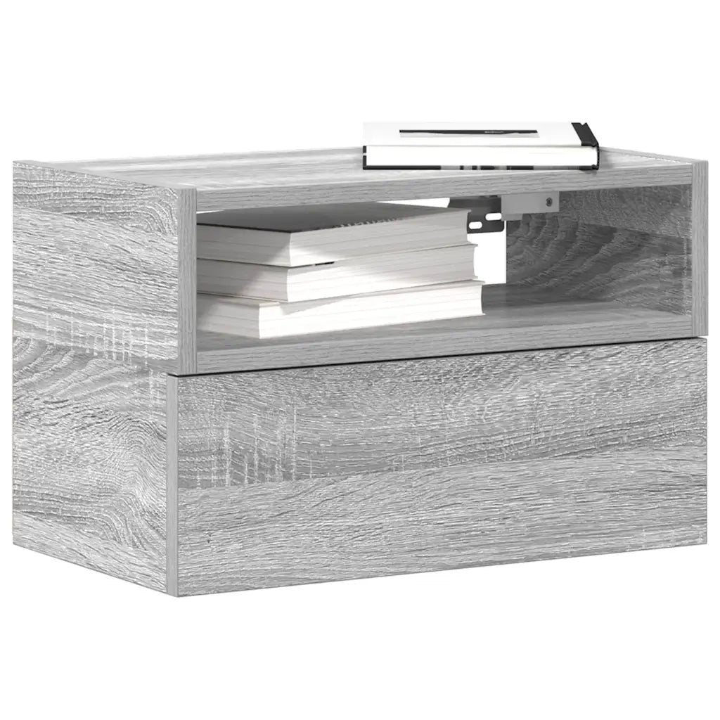 Comodini a Muro 2 pz Grigio Sonoma 45x26x28,5 cm 858607