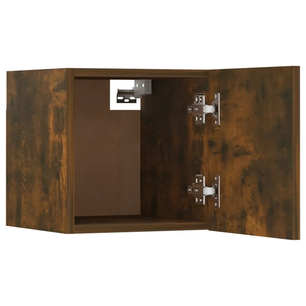 Set di Mobili Porta TV 6 pz Rovere Fumo in Legno Multistrato cod mxl 10164