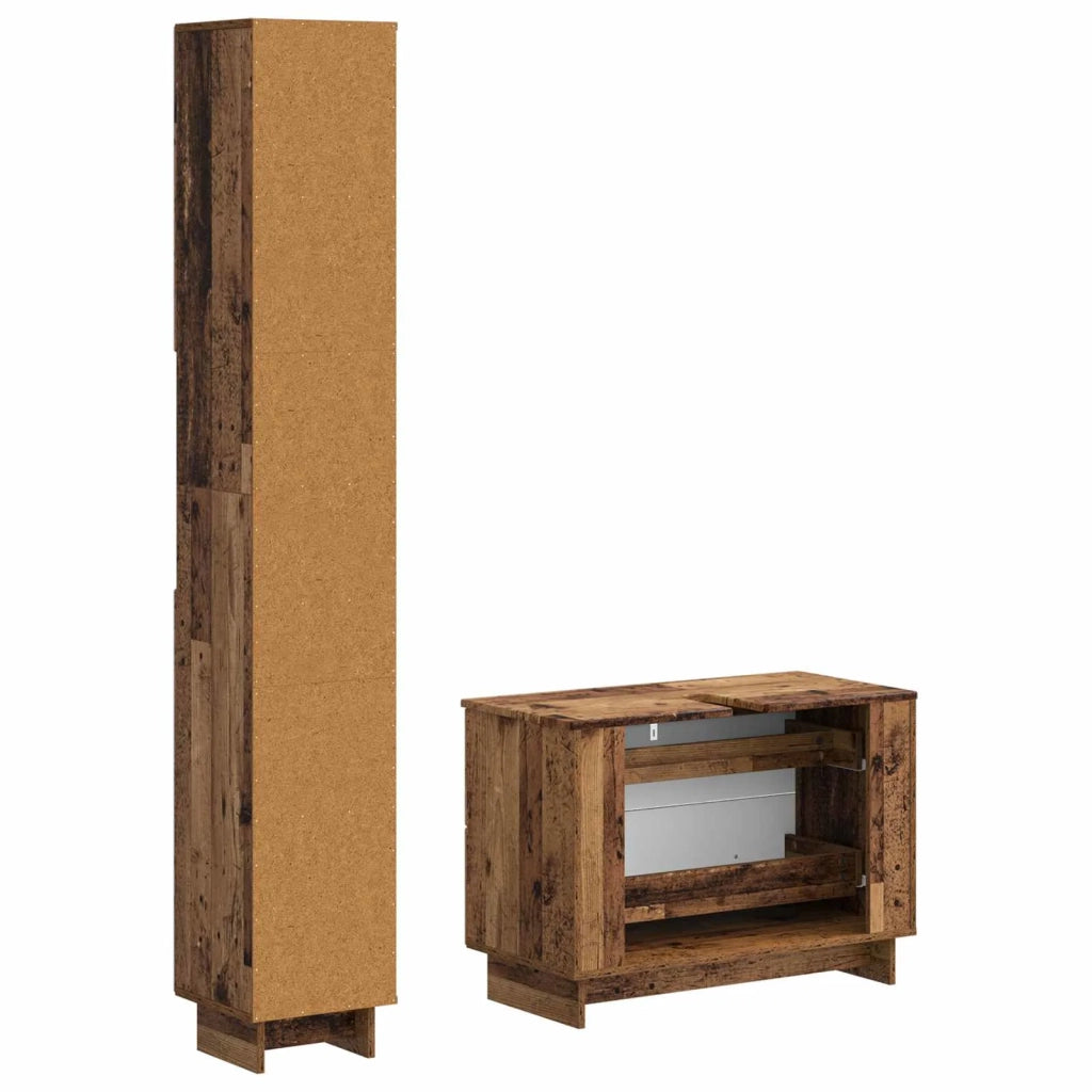 Set di Armadi da Bagno da 2 Pezzi EDE Legno antico 3417502