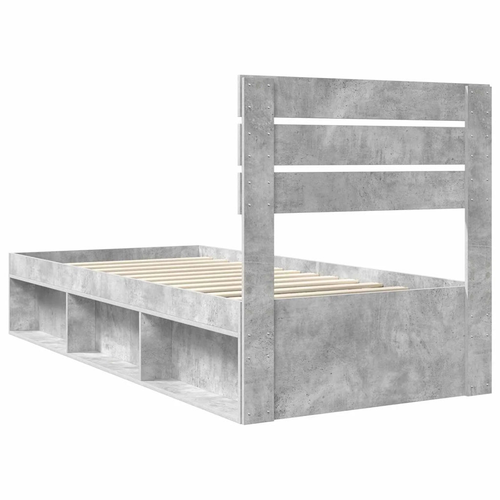 Struttura del letto Grigio Concretè 90 x 190 cm Pino massello 3411466
