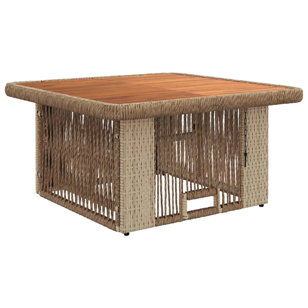 Set da Pranzo per Giardino 3 pcs Beige e Crema polyrattan