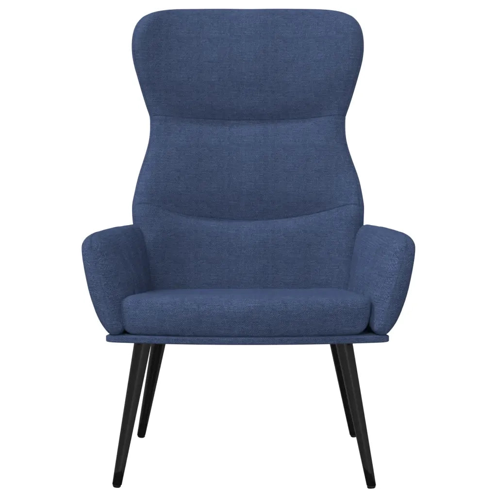 Poltrona Relax con Poggiapiedi Blu in Tessuto cod mxl 24484