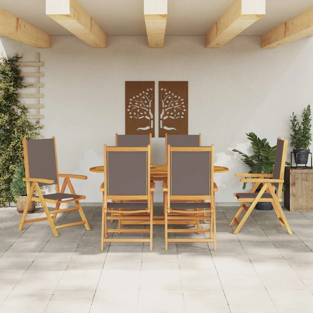 Set da Pranzo per Giardino 7 pcs Antracite