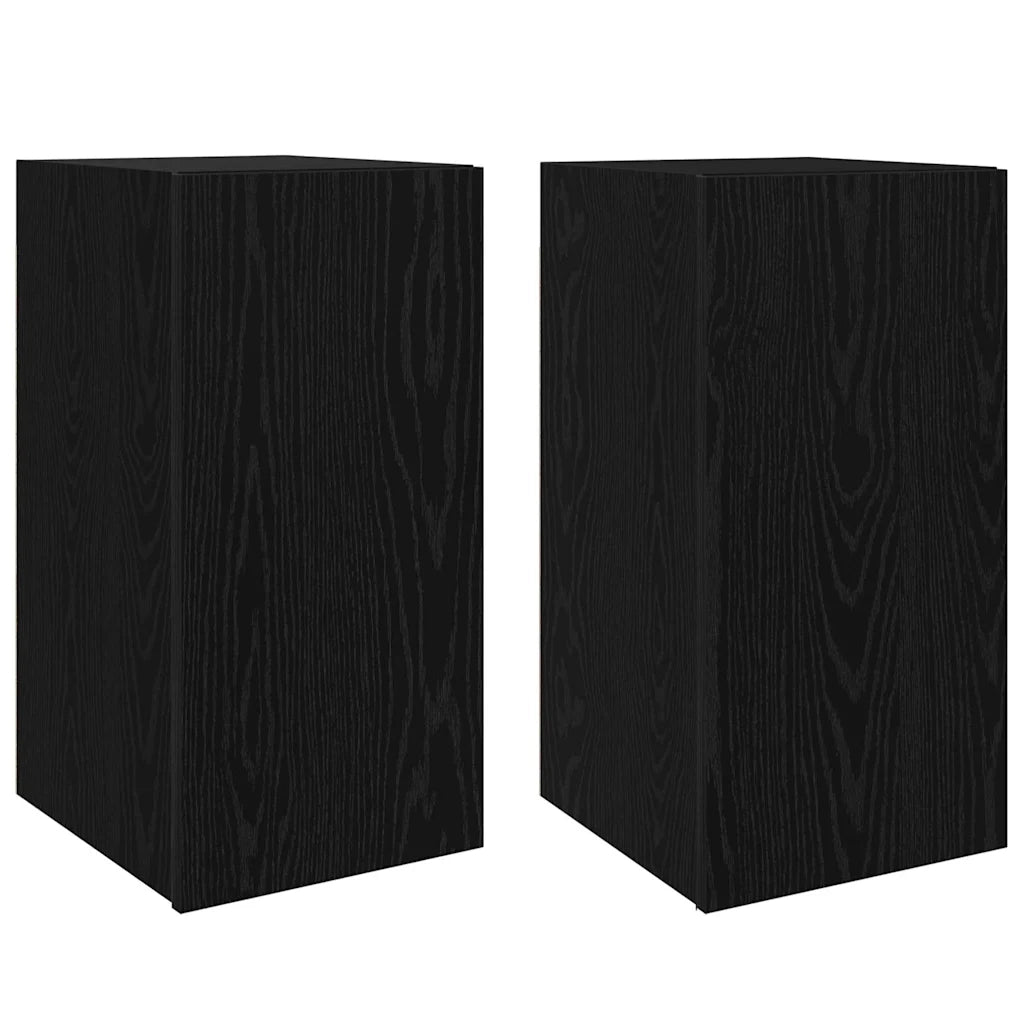 vidaXL Mobile TV da Muro 2 pcs Rovere nero Legno multistrato