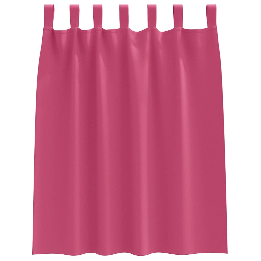 vidaXL Tende con tende 2 pcs Rosa Vivo Poliestere
