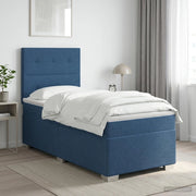Letto box spring con materasso Blu 100 x 200 cm Tessuto 3453345
