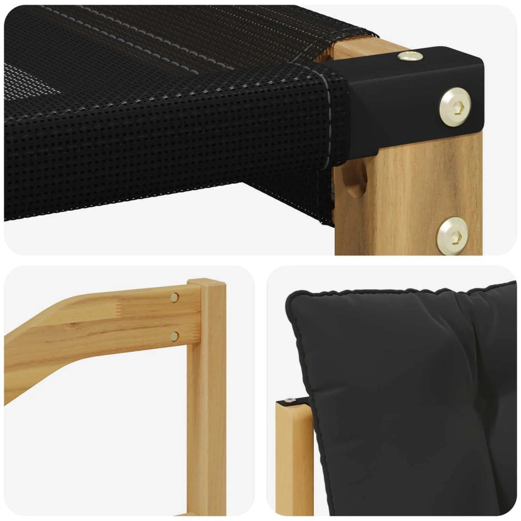 Set di divani da esterno-Sofa da giardino Legno di Acacia Massello e Textilene 644277