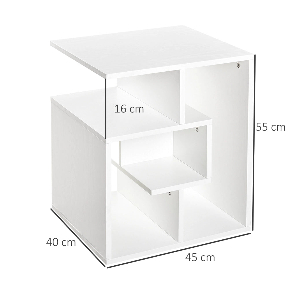 Tavolino da caff¨¨ con ripiani ¨C Zephmum ¨C Bianco 45x40x55 cm