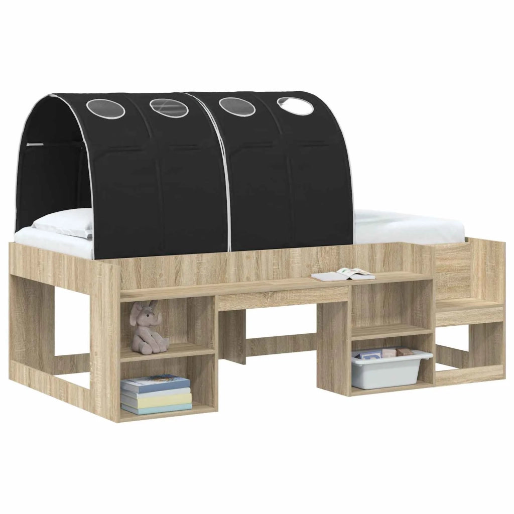 Tunnel per Letto 2 pcs Nero 211 x 67.5 x 2 cm Poliestere 893713