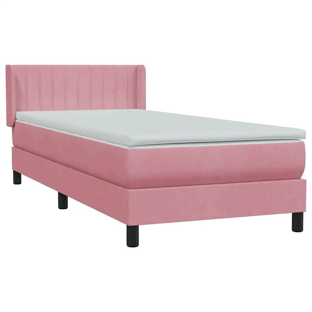 Giroletto a Molle con Materasso Rosa 80x220 cm Velluto