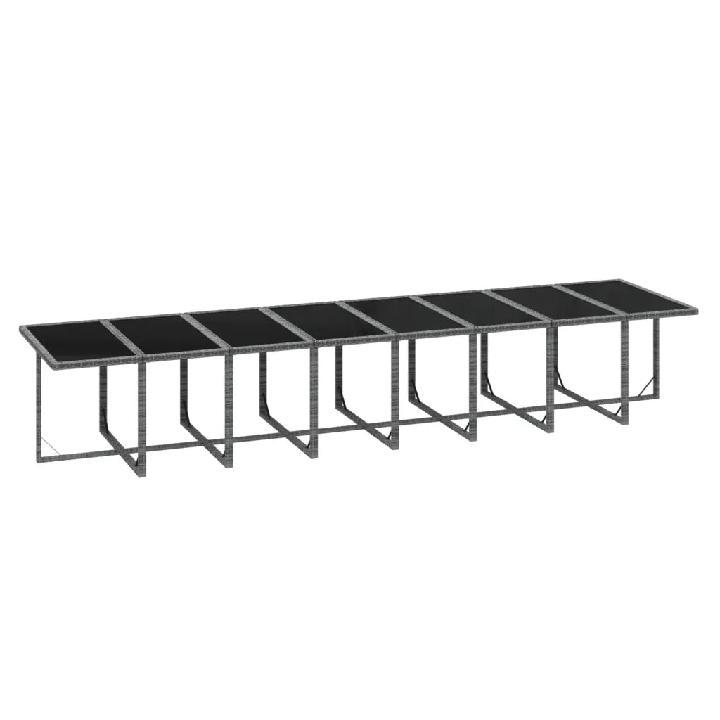 Set da Pranzo per Giardino 21pz con Cuscini Polyrattan Grigio cod mxl 36003