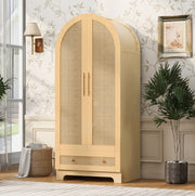 Armadio 70x55x170 cm color legno in MDF, 2 ante e 2 cassetti