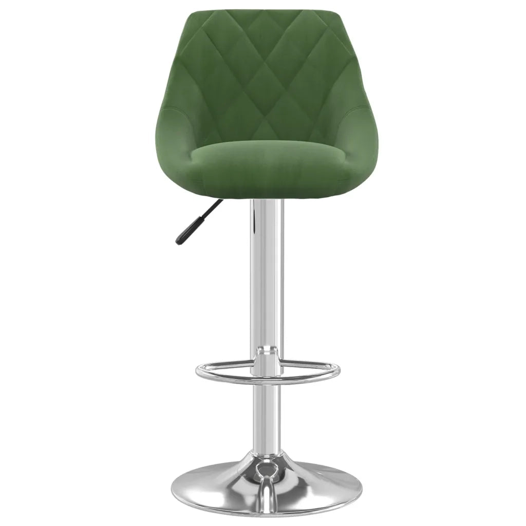 Sgabello da Bar Verde Scuro in Velluto