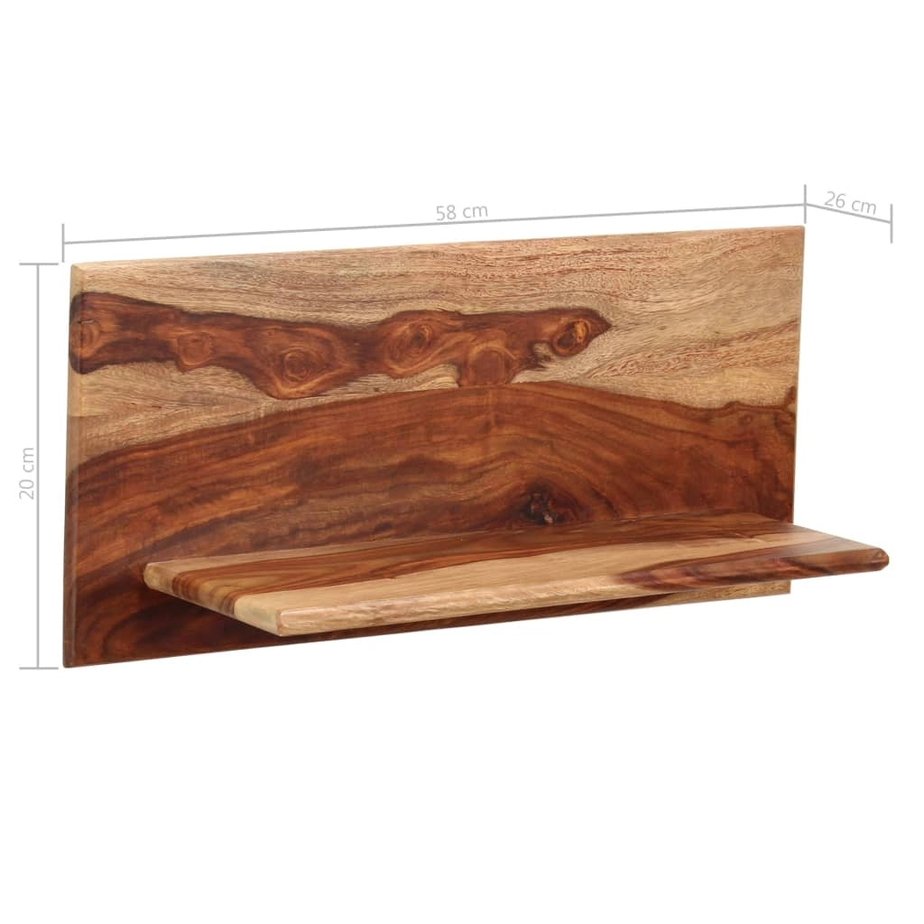 Mobiletto portaoggetti da parete di design 2 pezzi 58 cm legno massello 2702233/2