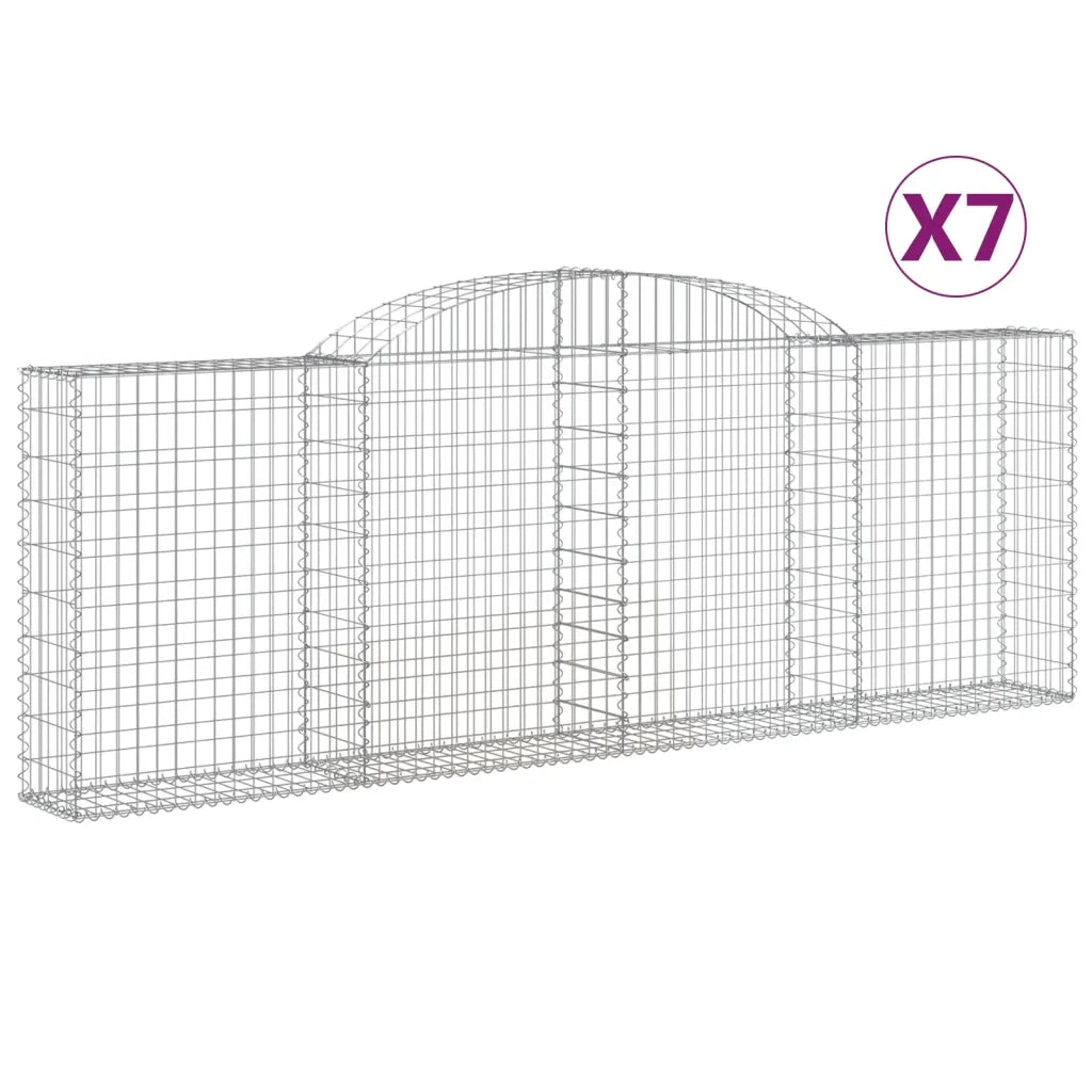 Cesti Gabbioni ad Arco 7 pz 300x30x100/120 cm Ferro Zincato 3146526