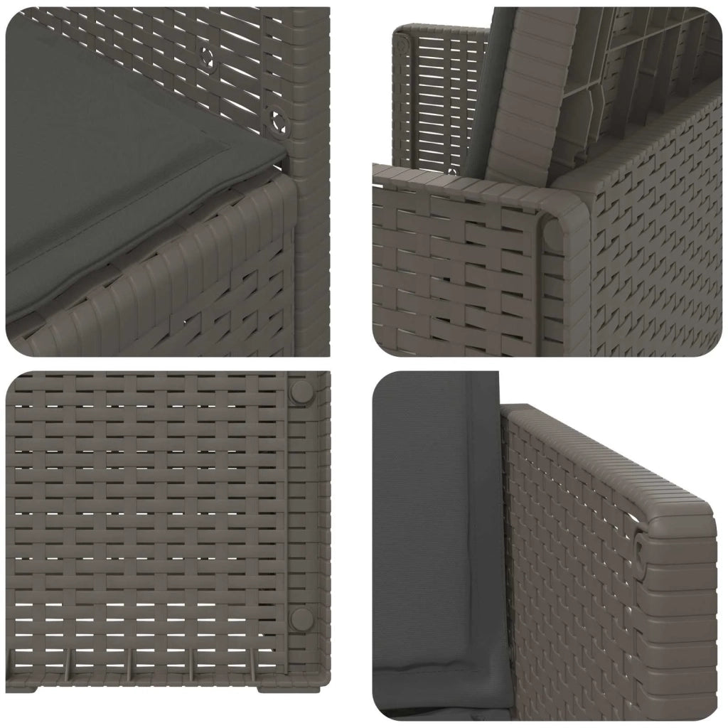 Sedie da pranzo da giardino 2 pcs Grigio chiaro e Antracite PP