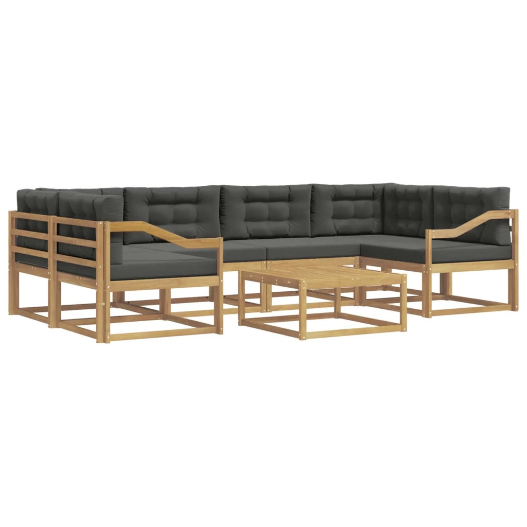 Set di divani da esterno con cuscino 5 pcs Bianco e Antracite