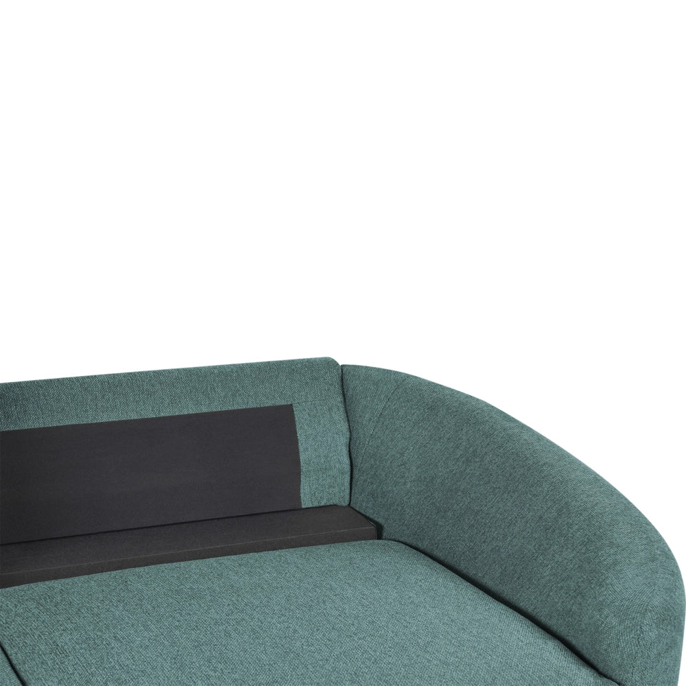 Divano 3 posti in tessuto verde con piedi dorati curve morbide stile glamour elegante soggiorno