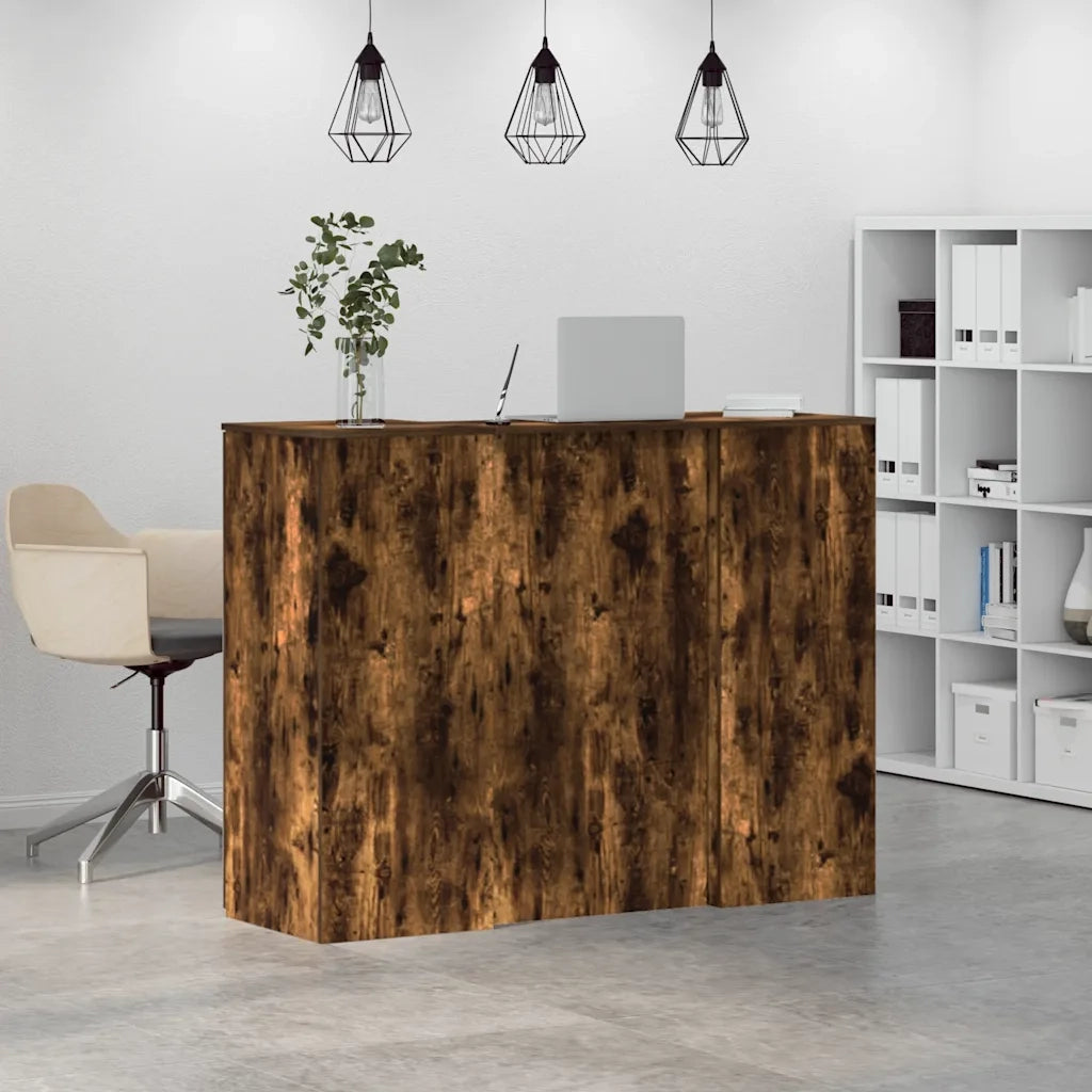 Banco Reception Rovere Fumo 135x50x103,5cm in Legno Multistrato 3324191